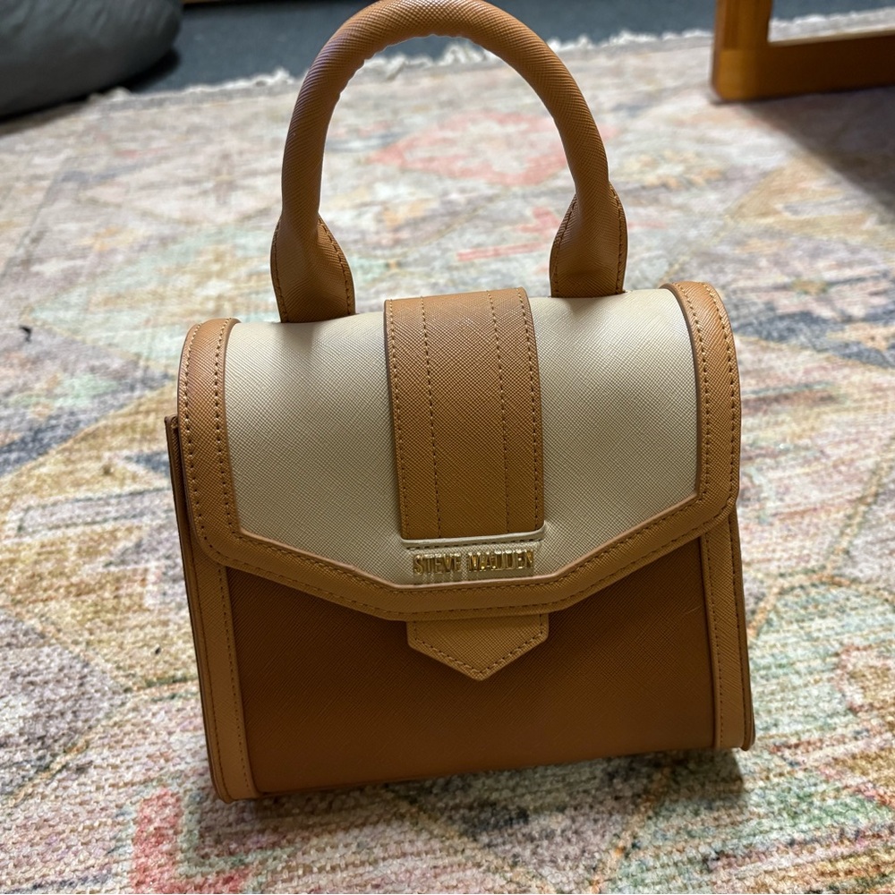 Steve Madden Cream and Brown Satchel